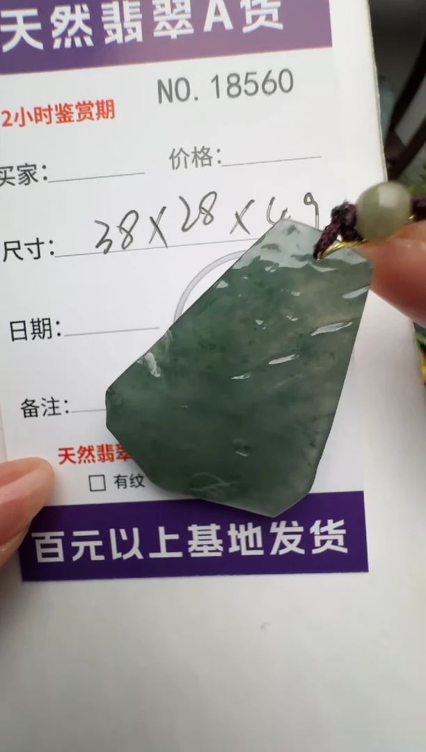 翡翠未镶嵌颈饰原石18560