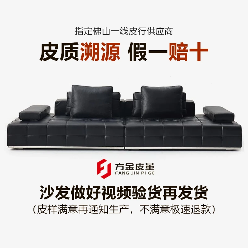 【方金】劳伦斯原版半青皮意式高定真皮沙发头层牛皮全青皮艺沙发