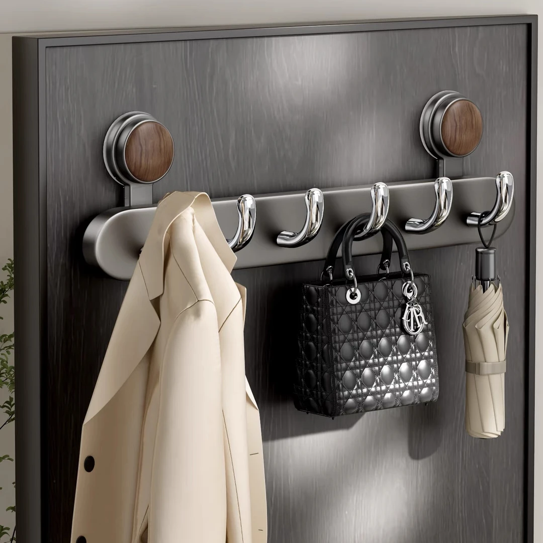 吸盘门后挂钩免打孔强力承重卧室挂衣架入户门壁挂衣服收纳置物架