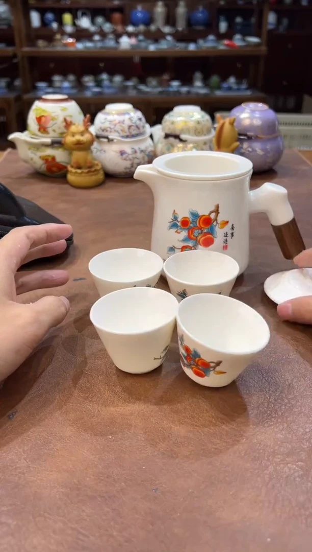 真的很便宜超好看会开片的旅行茶具