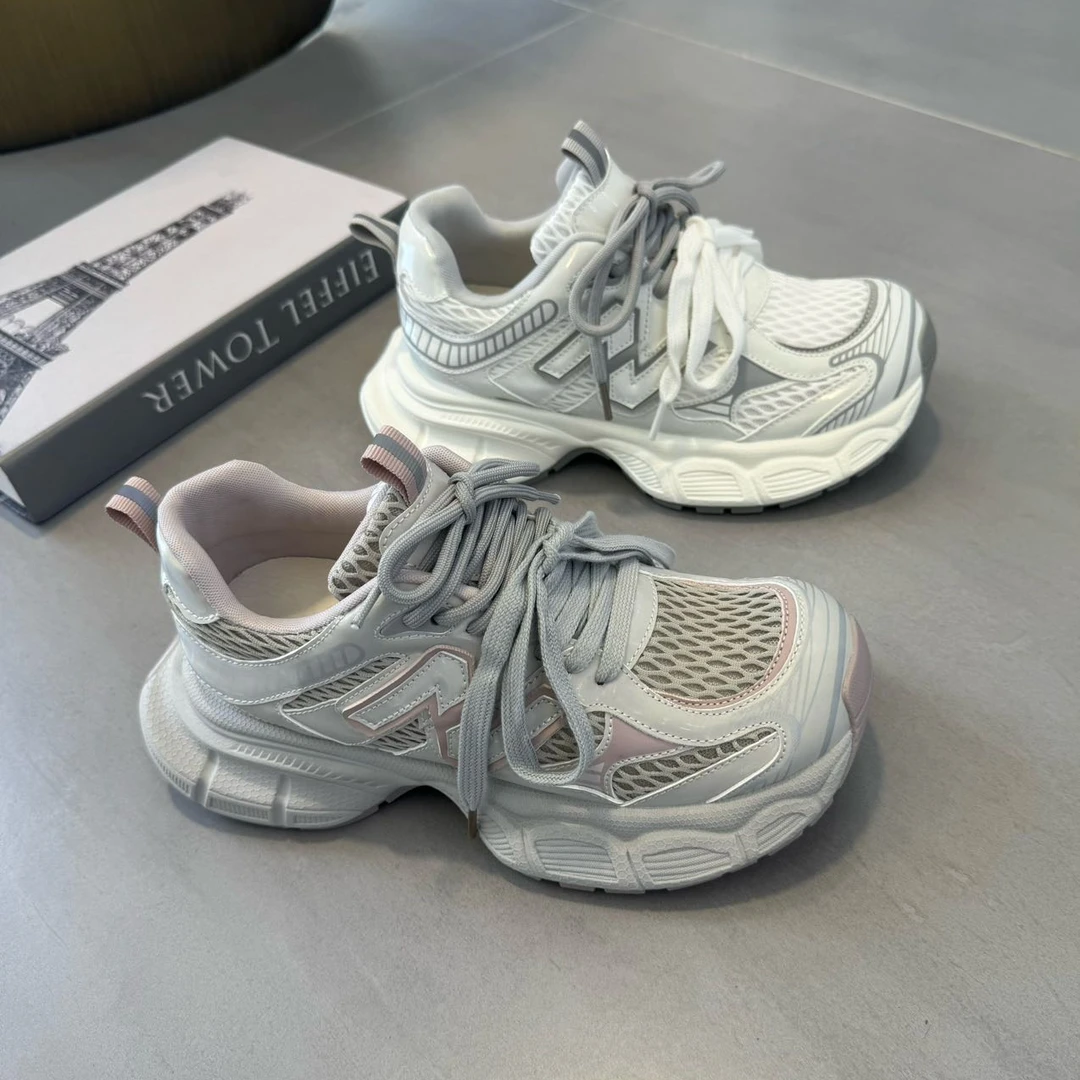 【龙浩天专属】艾微妮春夏女士网面透气增高老爹鞋