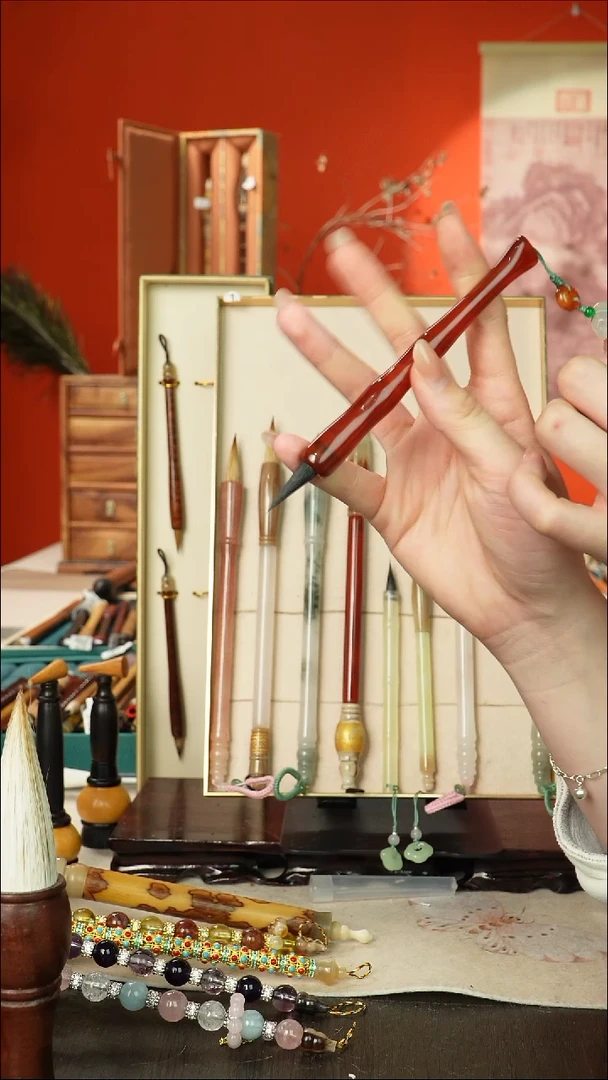 339号闪孤品高货毛笔链接 清水试笔 蘸墨不退