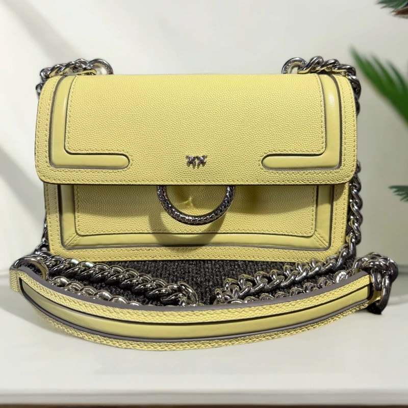 95新 PINKO 奶油黄斜挎包G25100594
