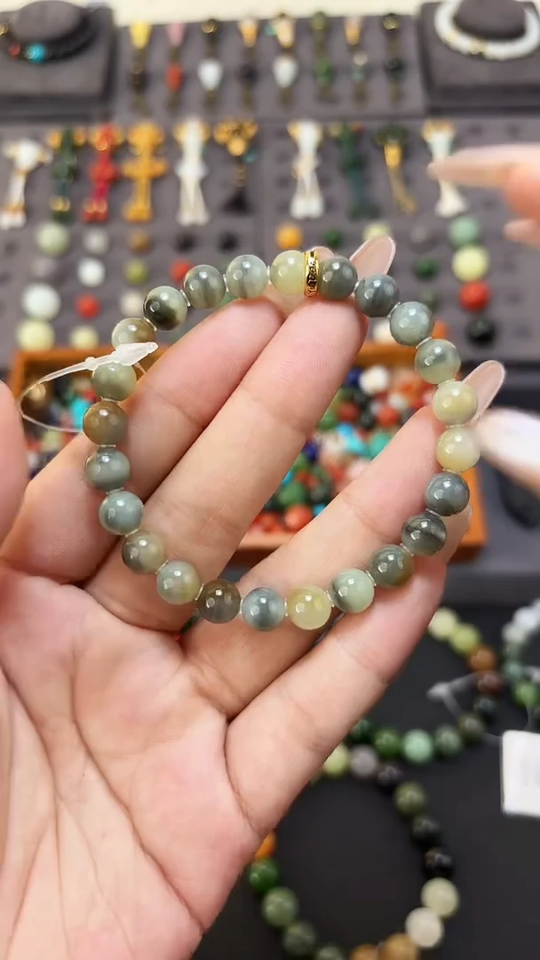 未镶嵌和田玉挂件8mm楼兰圆珠手串 藏物系列