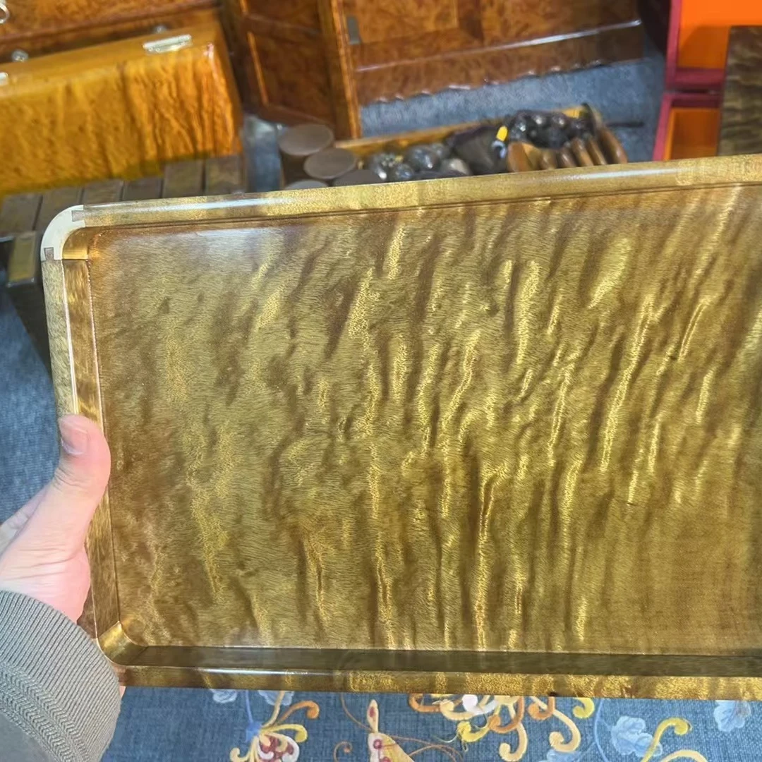 金丝楠木阴沉水波纹理托盘/单个  通货