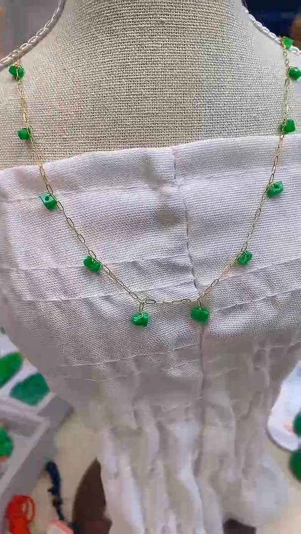 颈饰18K金镶嵌翡翠新号开播 全场乱卖