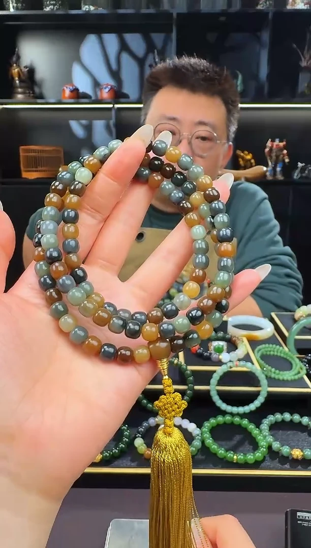 颈饰未镶嵌和田玉8mm楼兰老型108