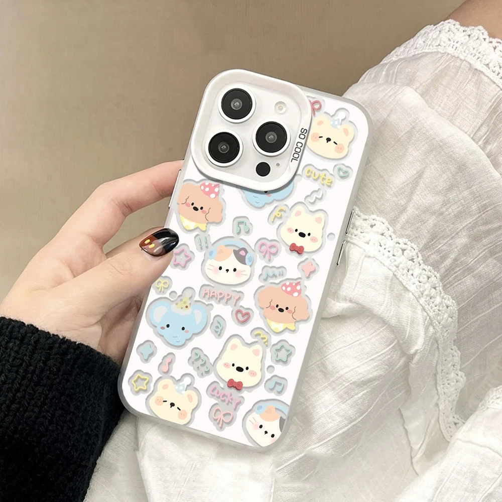 卖萌动物集合元气壳适用苹果iPhone15/16promax华为手机壳13防摔x