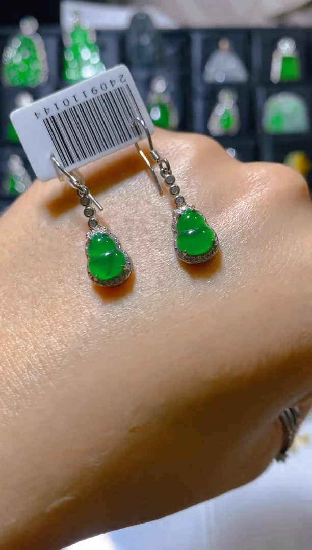 未镶嵌翡翠耳饰翡翠天然A货翡翠 假一罚四