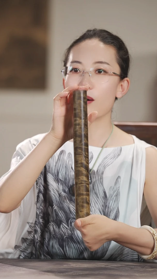 金丝楠063水波纹盘玩木棍