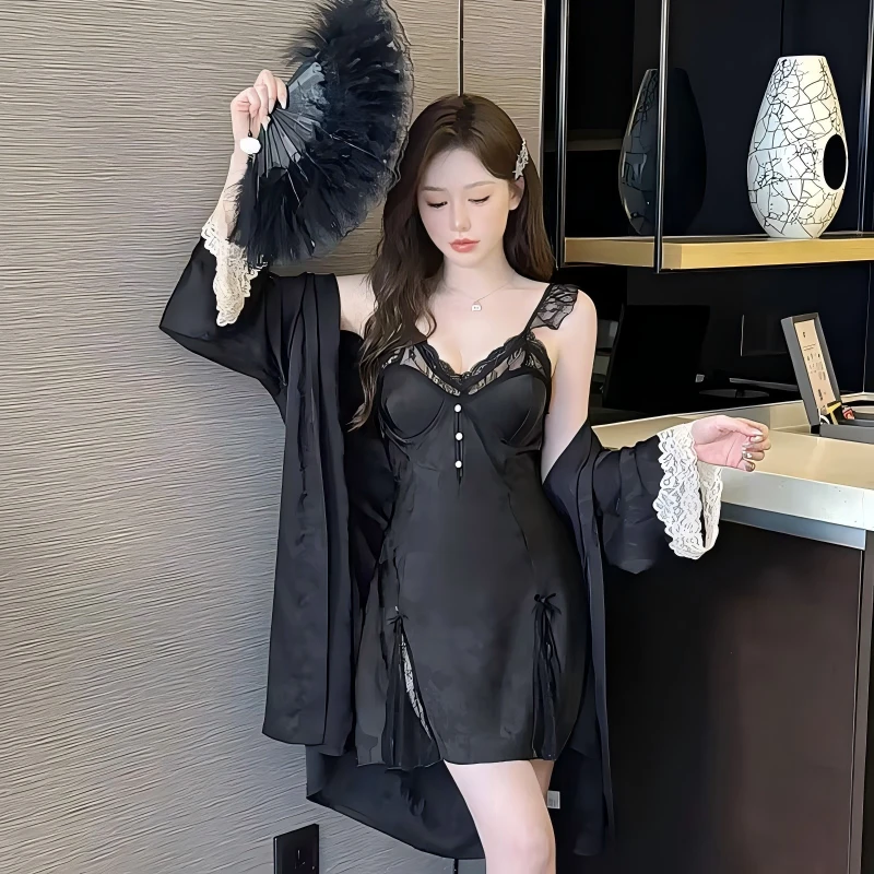 专属福利100-150号编码缎面冰丝套装睡裙套装7.23