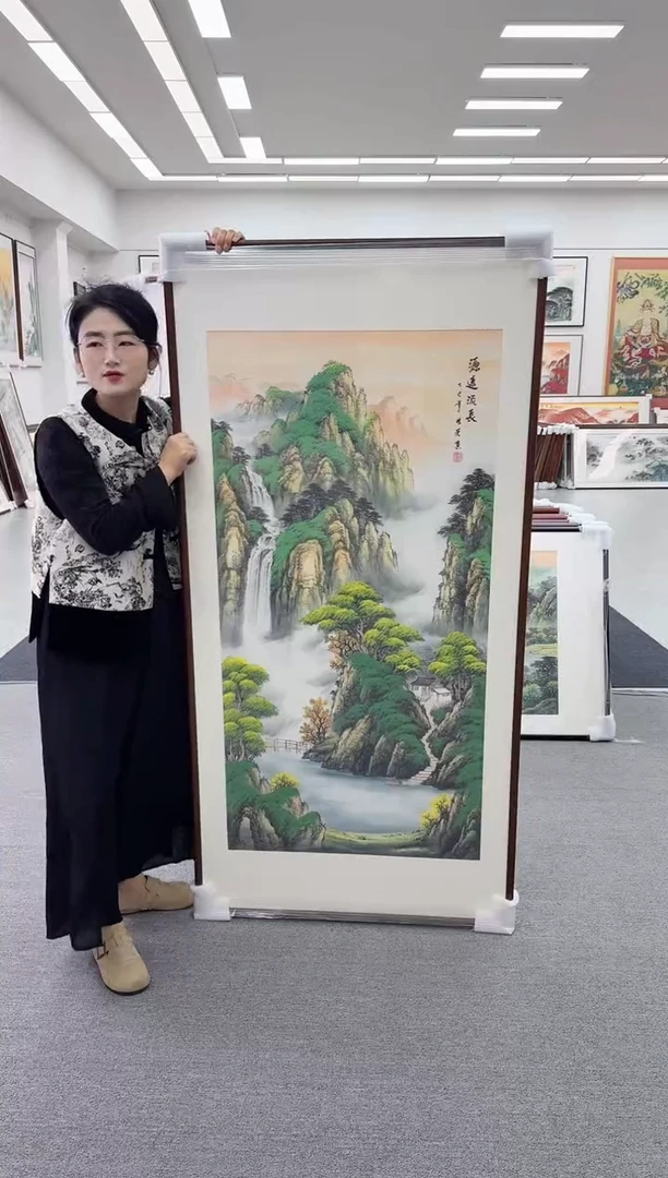 国画手绘  172*85  源远流长