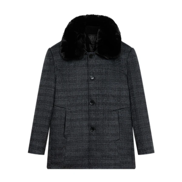 C63翻领冬季免烫标准毛呢大衣呢子男装中款时尚