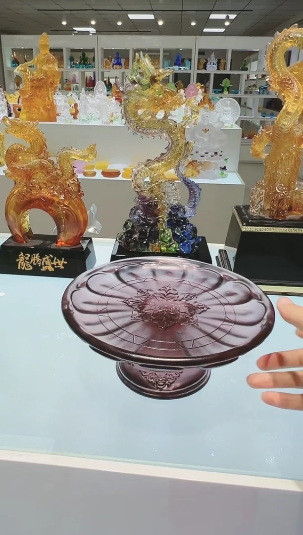 手工艺品琉璃?****.古法琉璃果盘