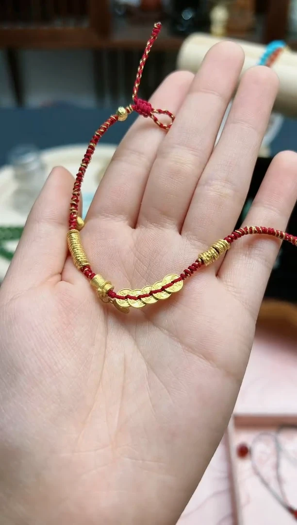 【闪购商品】18K金手饰18k金钱币手绳*1 ZX