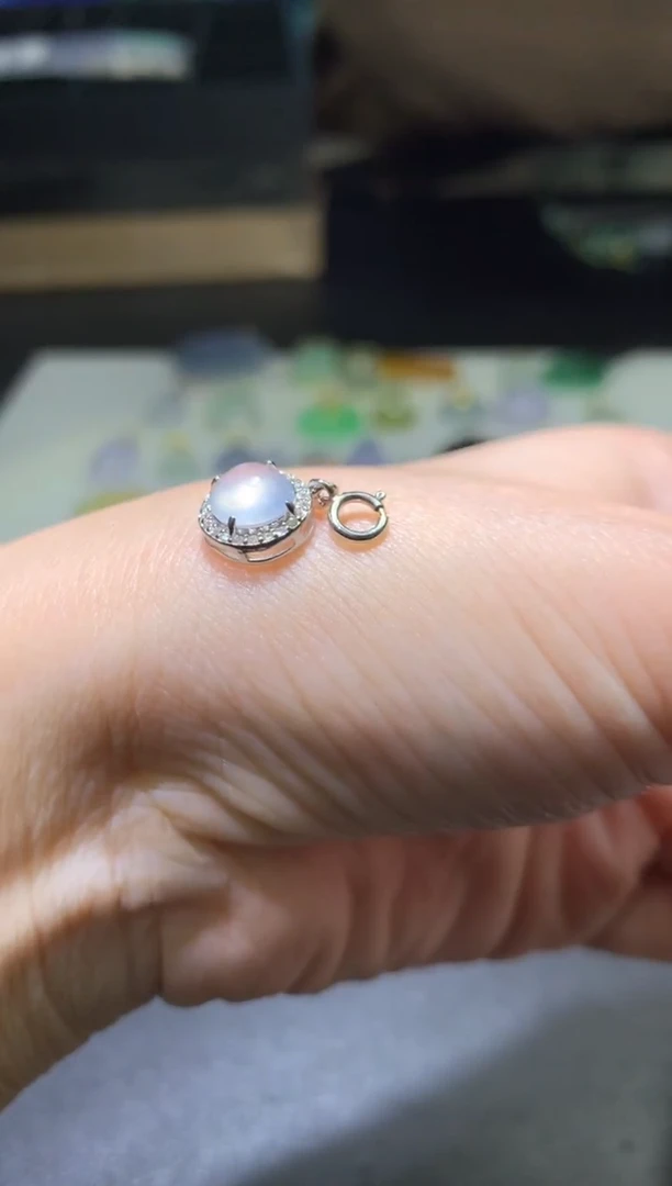 银S925镶嵌定制翡翠毛货  卡6.9