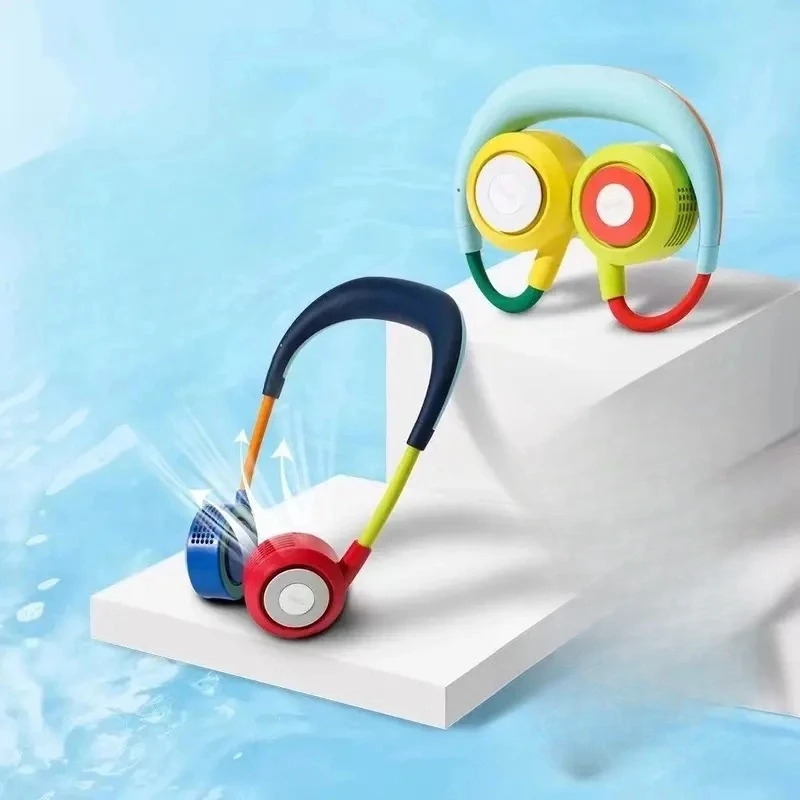 阿宜准爆款挂脖风扇充电USB神器无叶静音便携款运动可折叠风扇