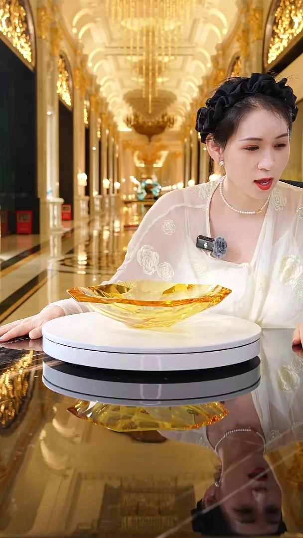 摆件AJ1111078琥珀金琉璃果盘