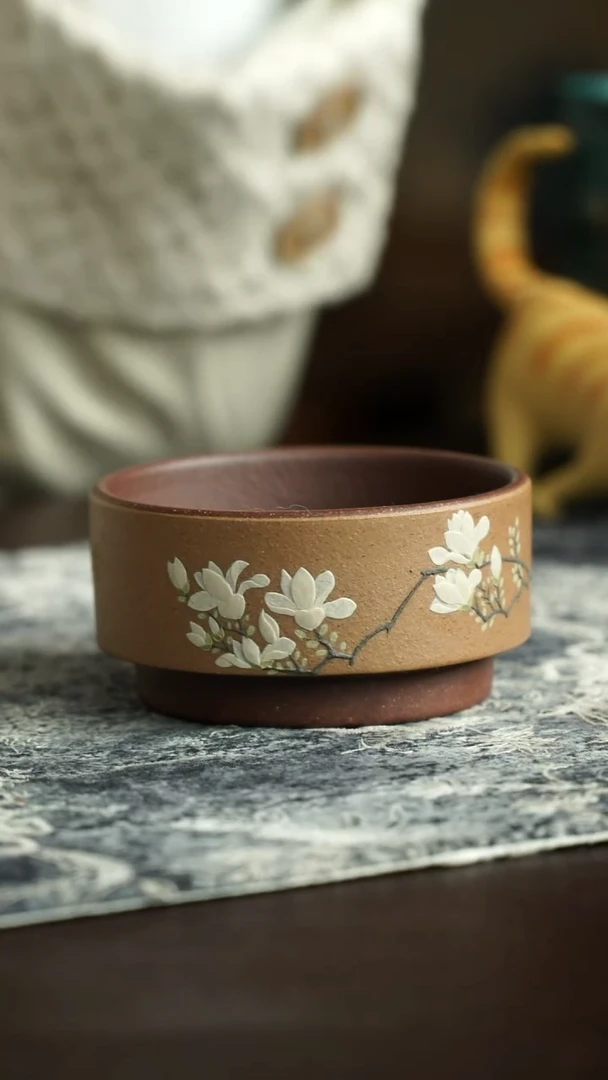 茶杯紫砂73号 玉兰杯 宜兴紫砂原矿作品