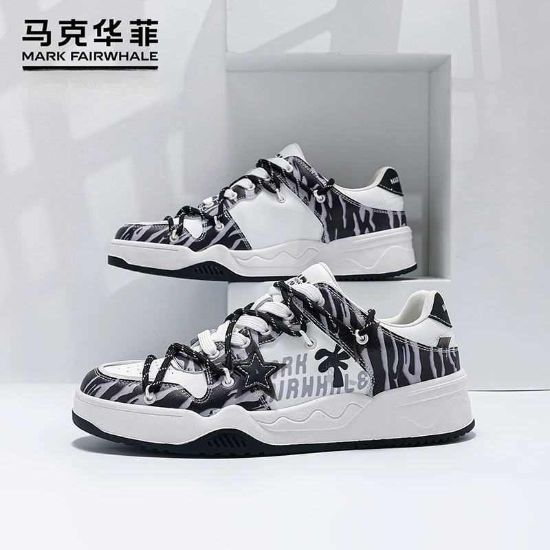 马克华菲运动鞋2025新款厚底增高板鞋男百搭青少年低帮高面包潮鞋