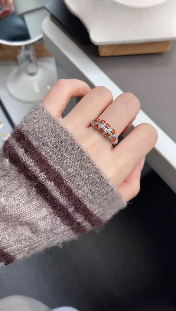 银S925镶嵌戒指翡翠1