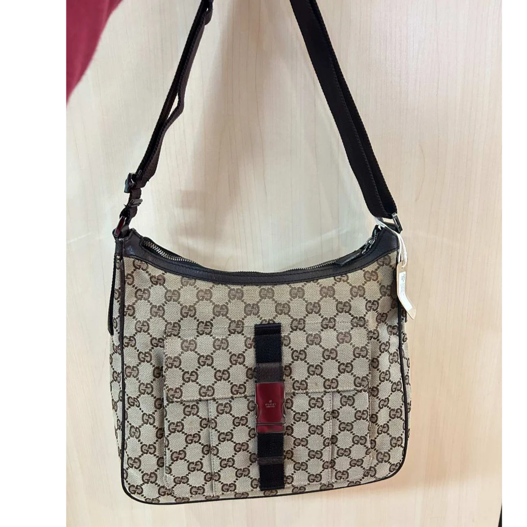 95新 GUCCI/古驰 老花腋下包/云海优选/H03524