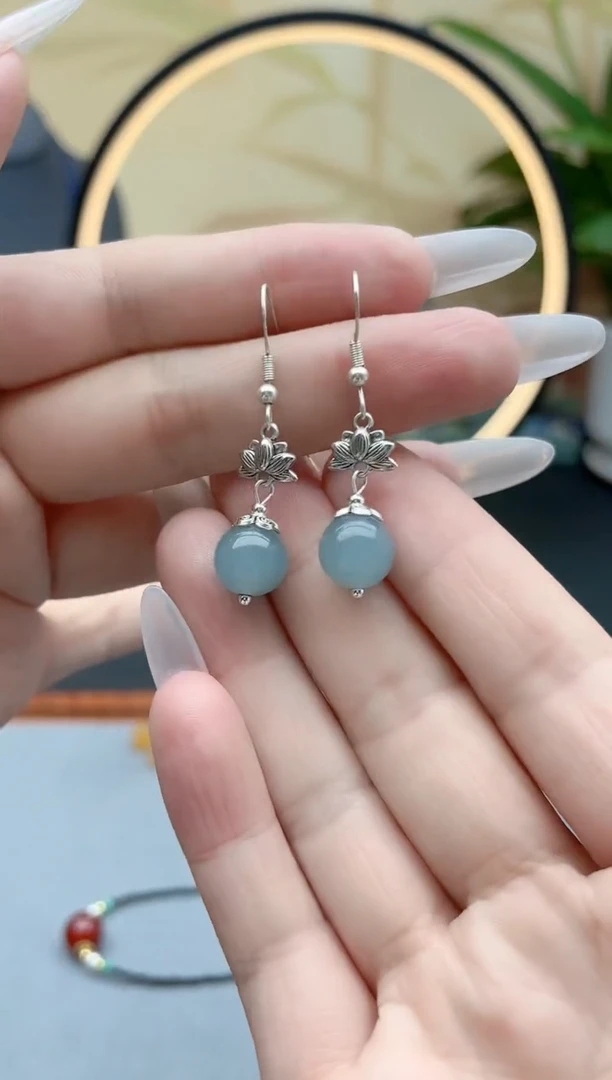 玛瑙/玉髓耳饰银S925镶嵌01