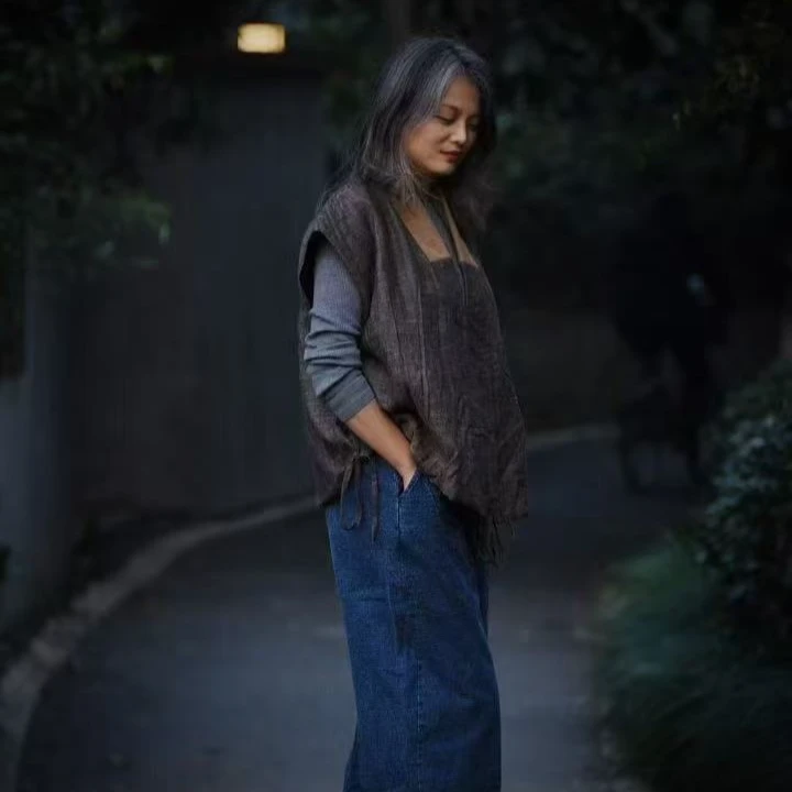 桑在云间 色织棉麻禅意马甲