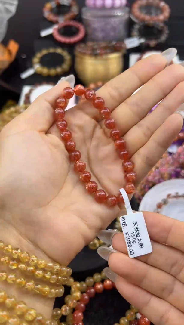 未镶嵌手串长石金太阳7.8mm