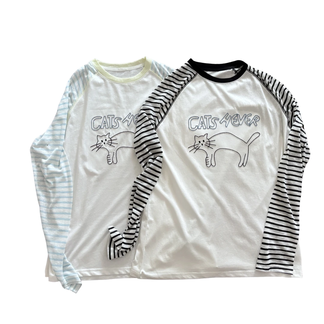 白乌鸦[素描猫咪]1400长袖体恤防晒