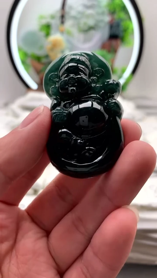 【闪购商品】翡翠颈饰未镶嵌财神【品质一般能接受再拍】