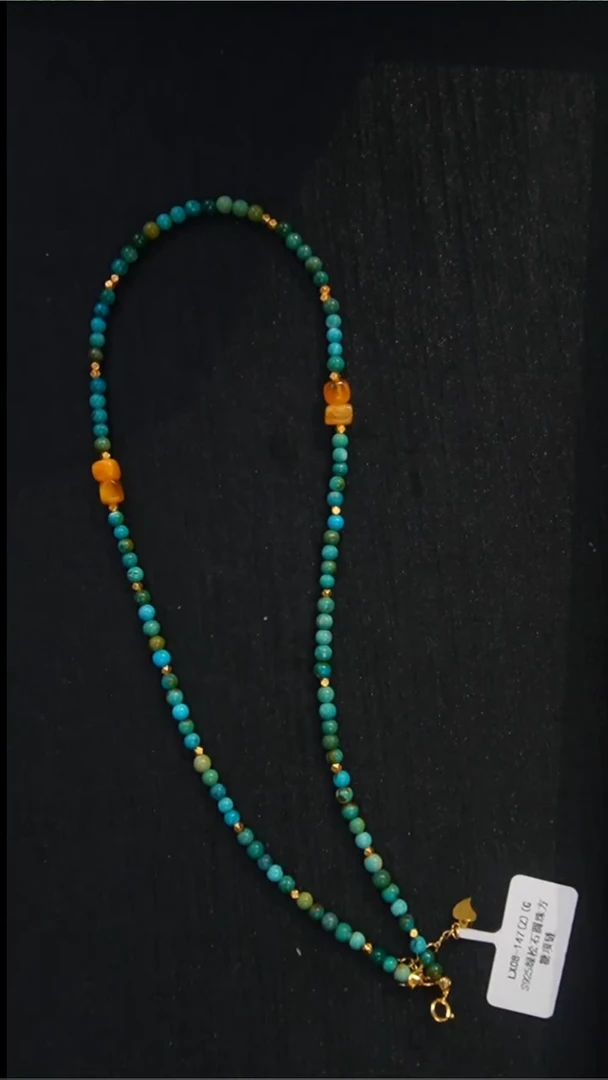 银S925镶嵌绿松石项链发货一件