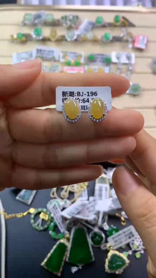 翡翠戒指银S925镶嵌翡翠 蛋面 银S925镶嵌