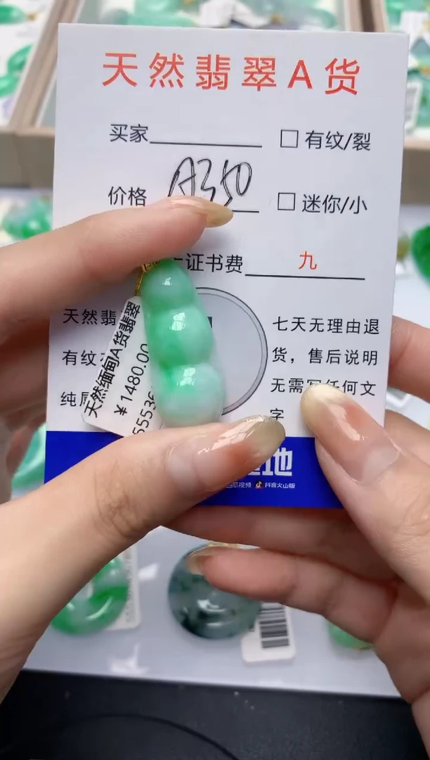 颈饰18K金镶嵌翡翠天然A货缅甸翡翠百元以上9元证书费自理