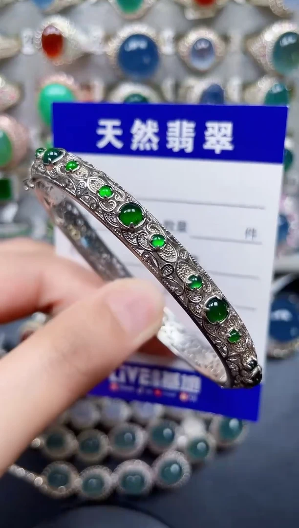 银S925镶嵌戒指翡翠365