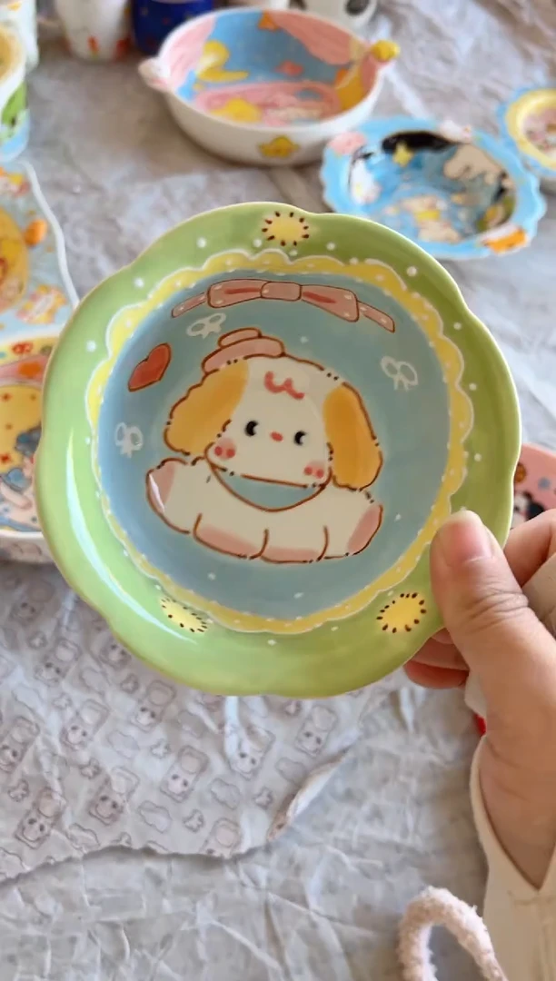 摆件陶景德镇陶瓷手绘微瑕