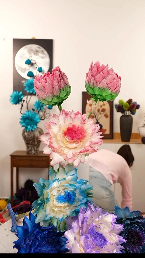洋蓟永生花 霸王花 A23