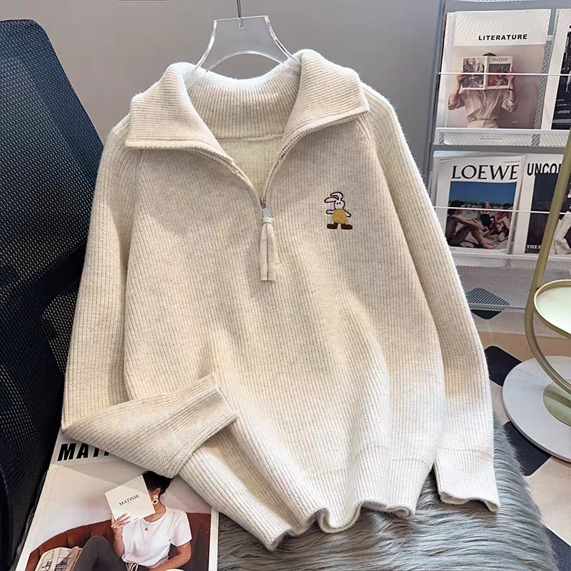 12岁女大童翻领毛衣外穿13岁秋冬装14初中生15女孩针织衫内搭韩版