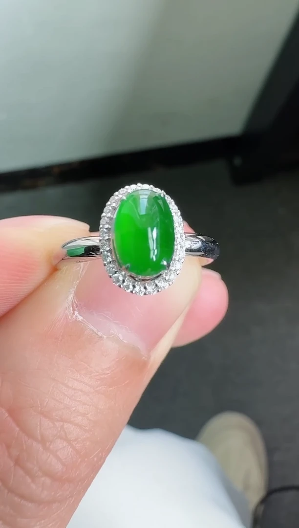 【闪购商品】翡翠戒指18K金镶嵌寄售回流，不退不换