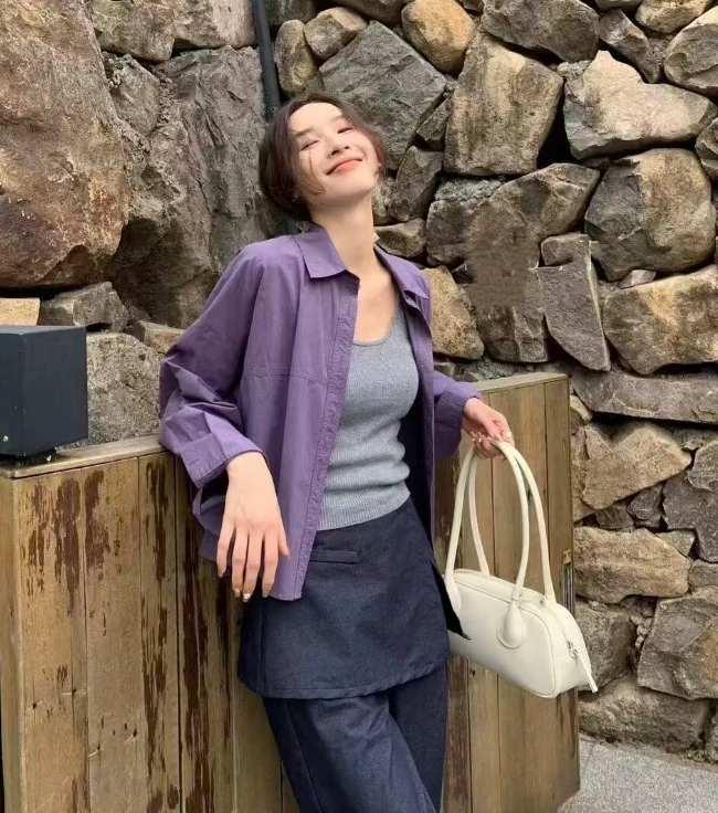 晴晴家  两件套 休闲气质 衬衫+背心
