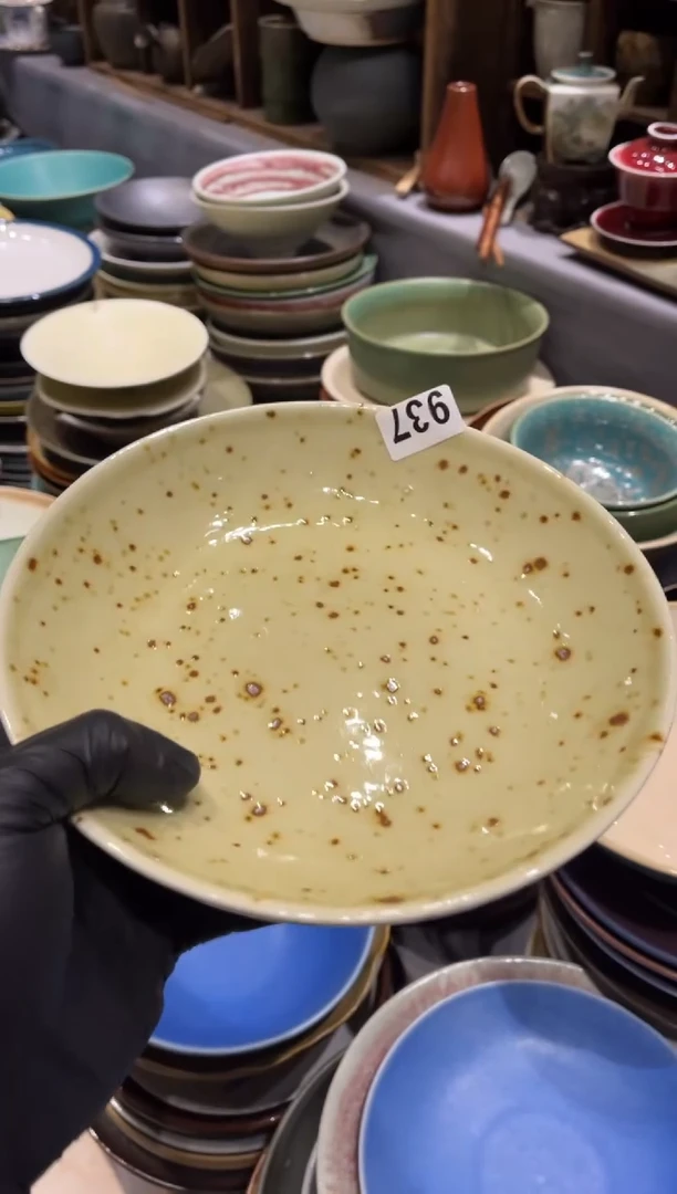 【闪购商品】瓷片937 枣红花锅盘1个