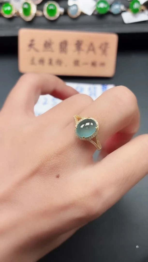 银S925镶嵌戒指翡翠11
