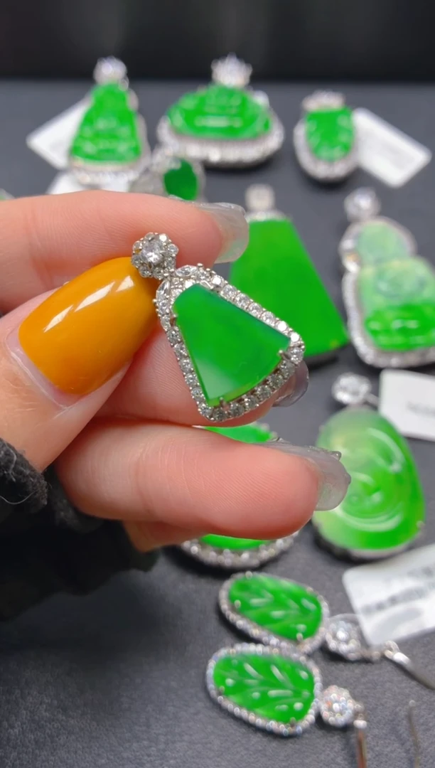 吊坠(不含链)银S925镶嵌翡翠1