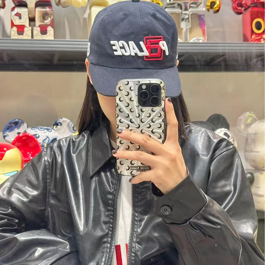 Palace深蓝色白字母刺绣棒球帽