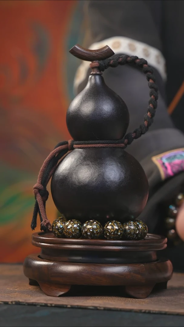 【闪购商品】YV130大漆酒葫芦不包手串及旋转底座
