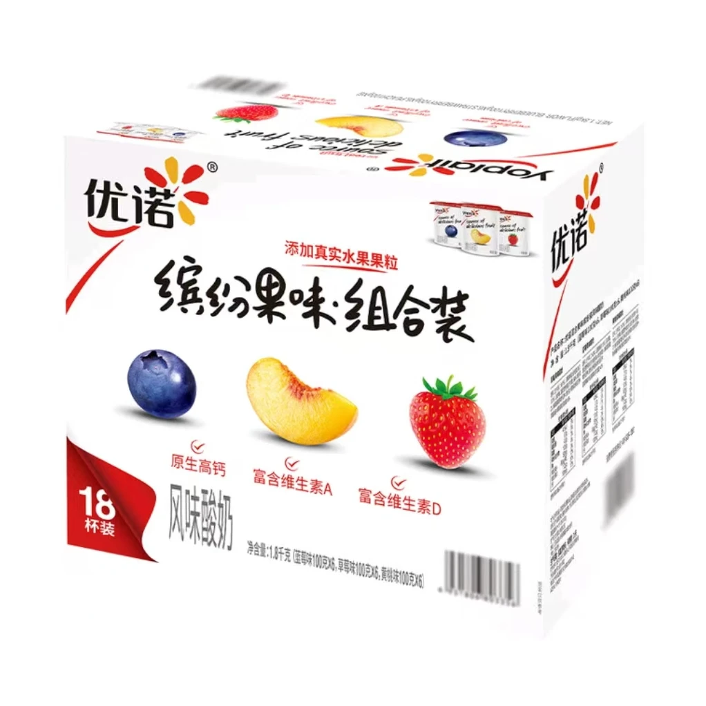 【会员商店】优诺 混合口味缤纷装风味酸奶100g*18杯