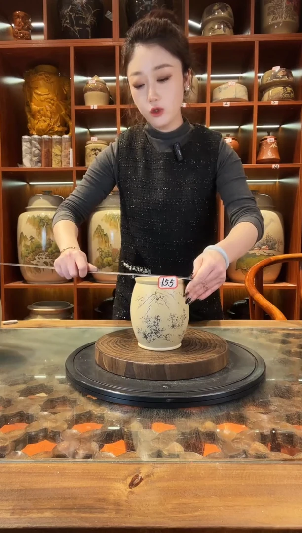 罐李旭泽作品白泥小茶罐@155