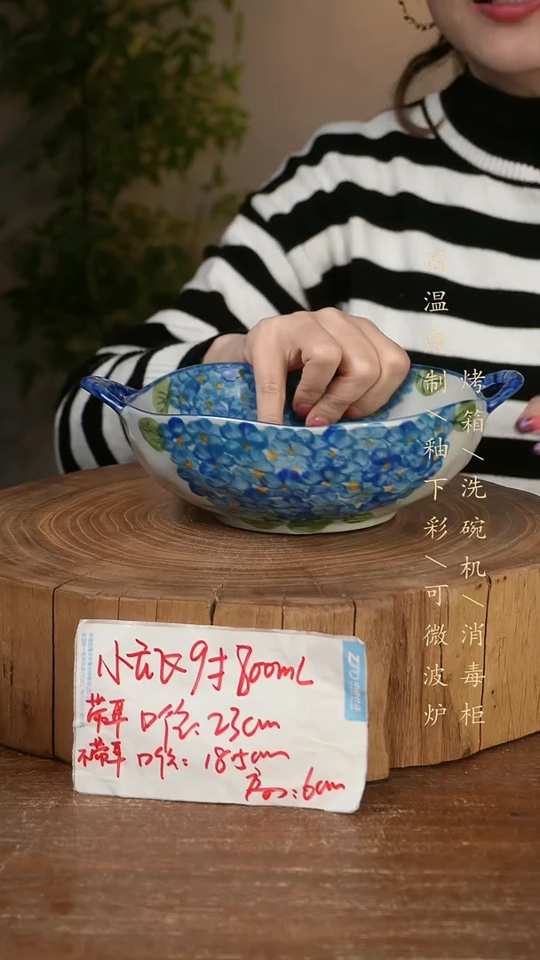 碗瓷景德镇手工手绘高温瓷釉下彩