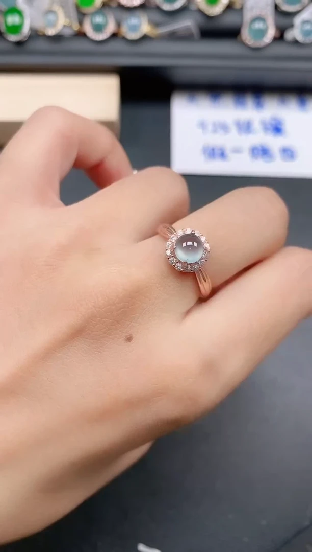 银S925镶嵌戒指翡翠111