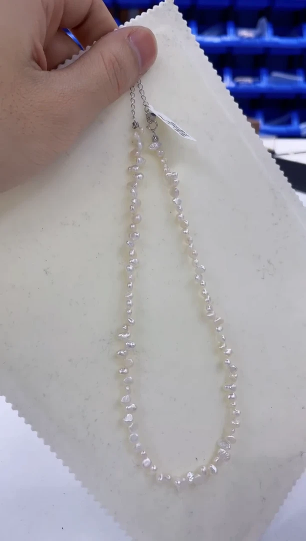 颈饰银S925镶嵌淡水珍珠